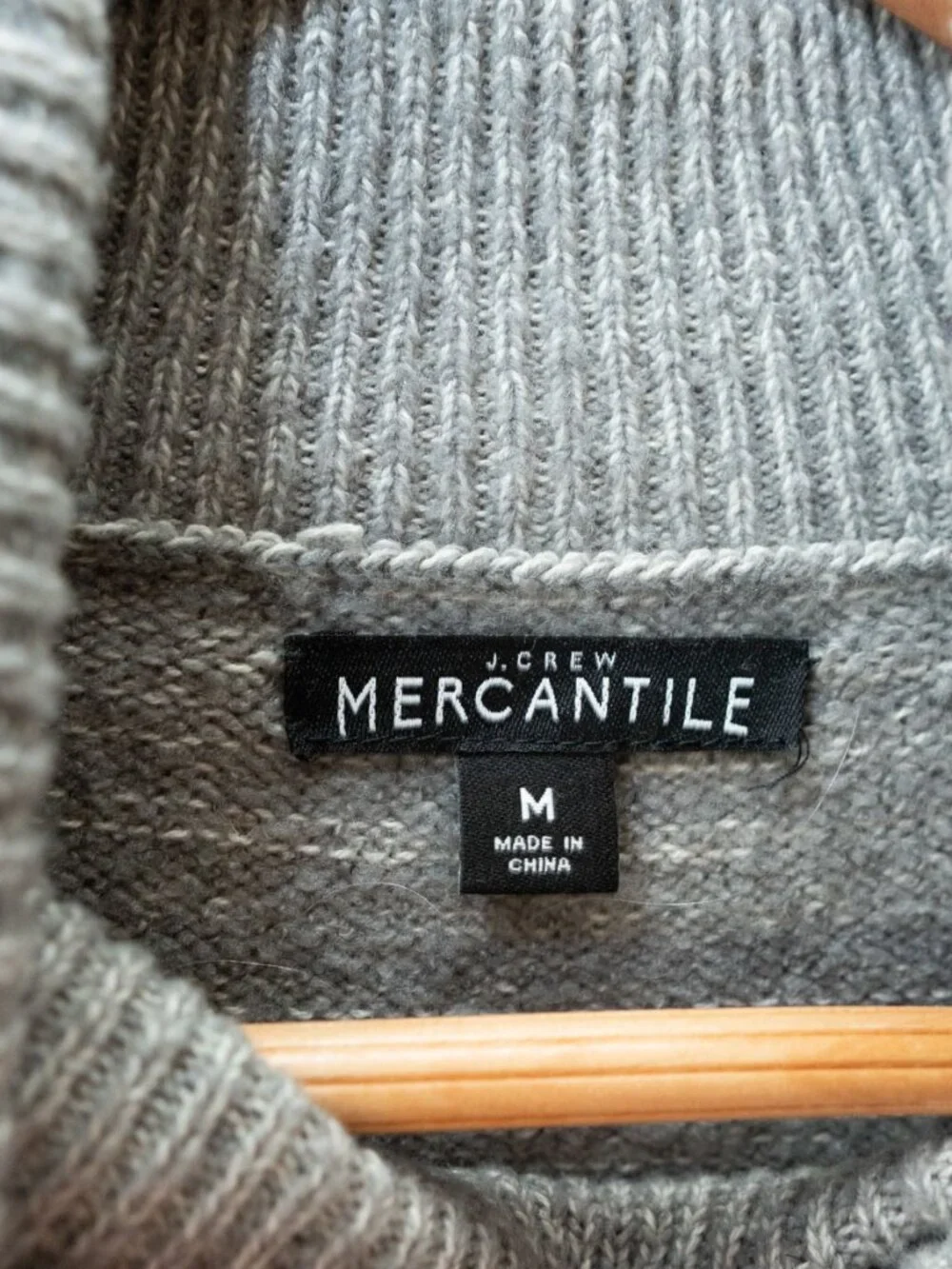 J Crew Mercantile Gray Turtleneck Sweater M Wool Blend Knit Cozy Winter